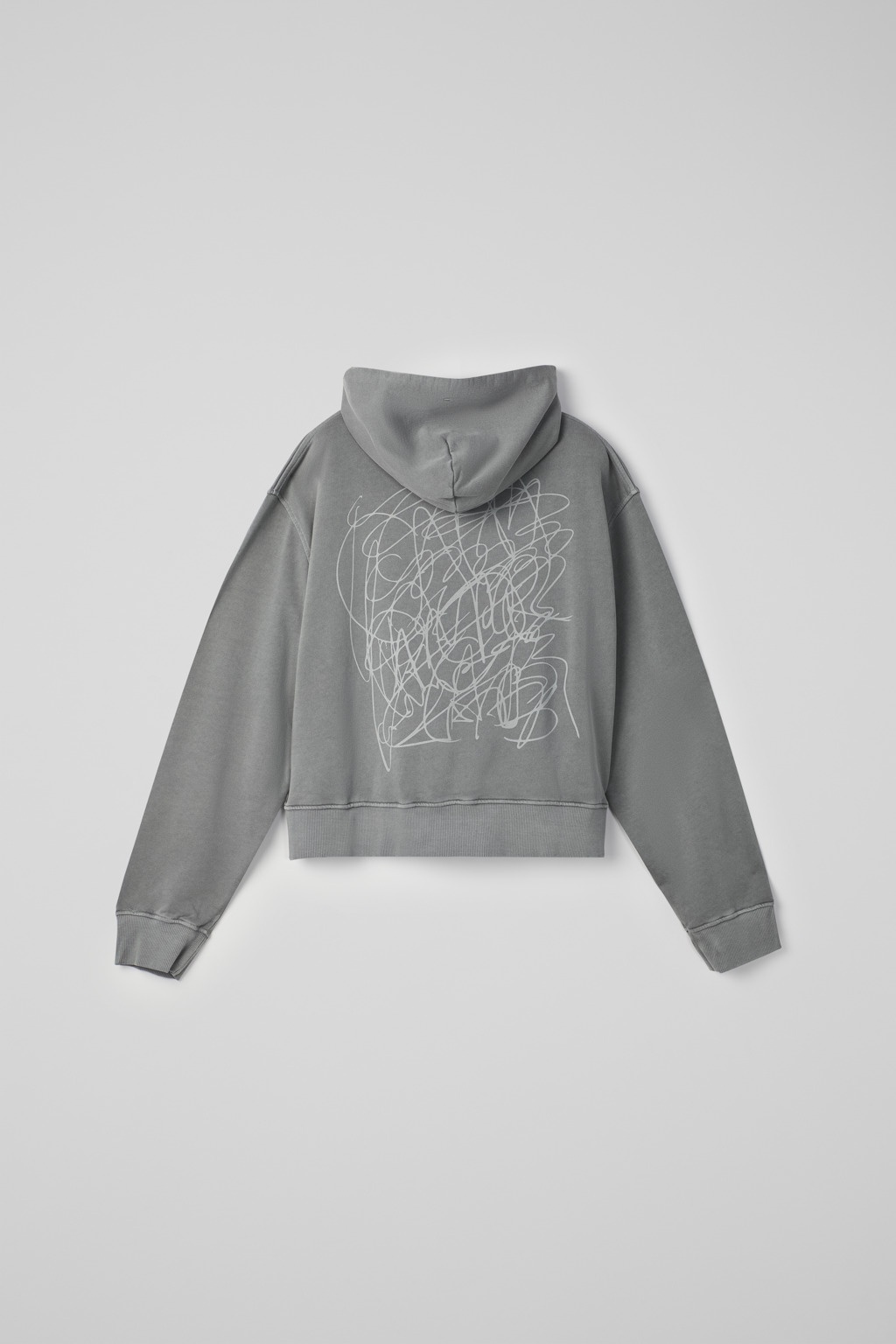 Gray Mineral Dye Boxy Hoodie - 4