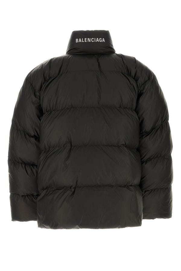 Black nylon padded jacket - 2