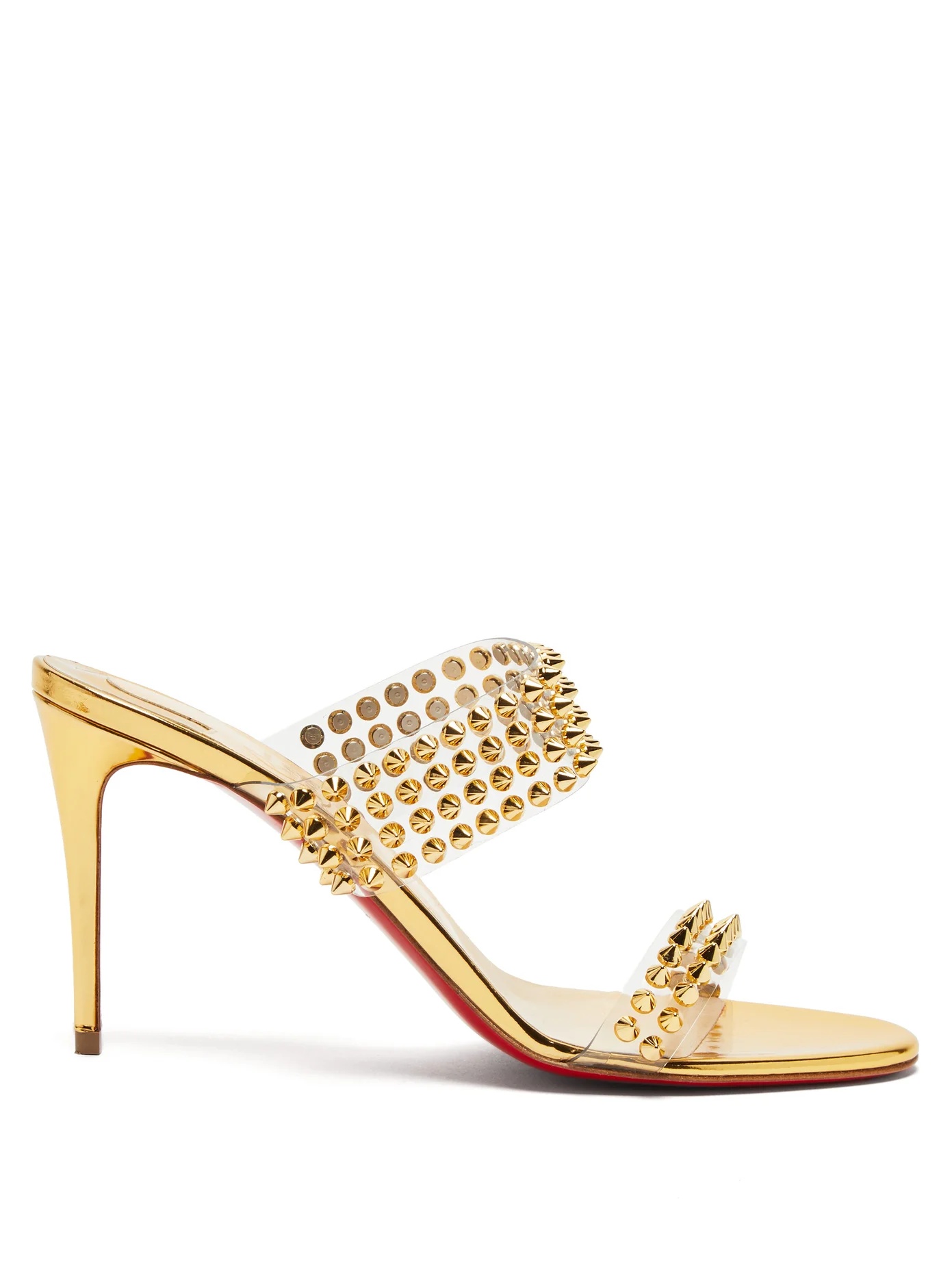 Spikes Only 85 mirrored-leather sandals - 1