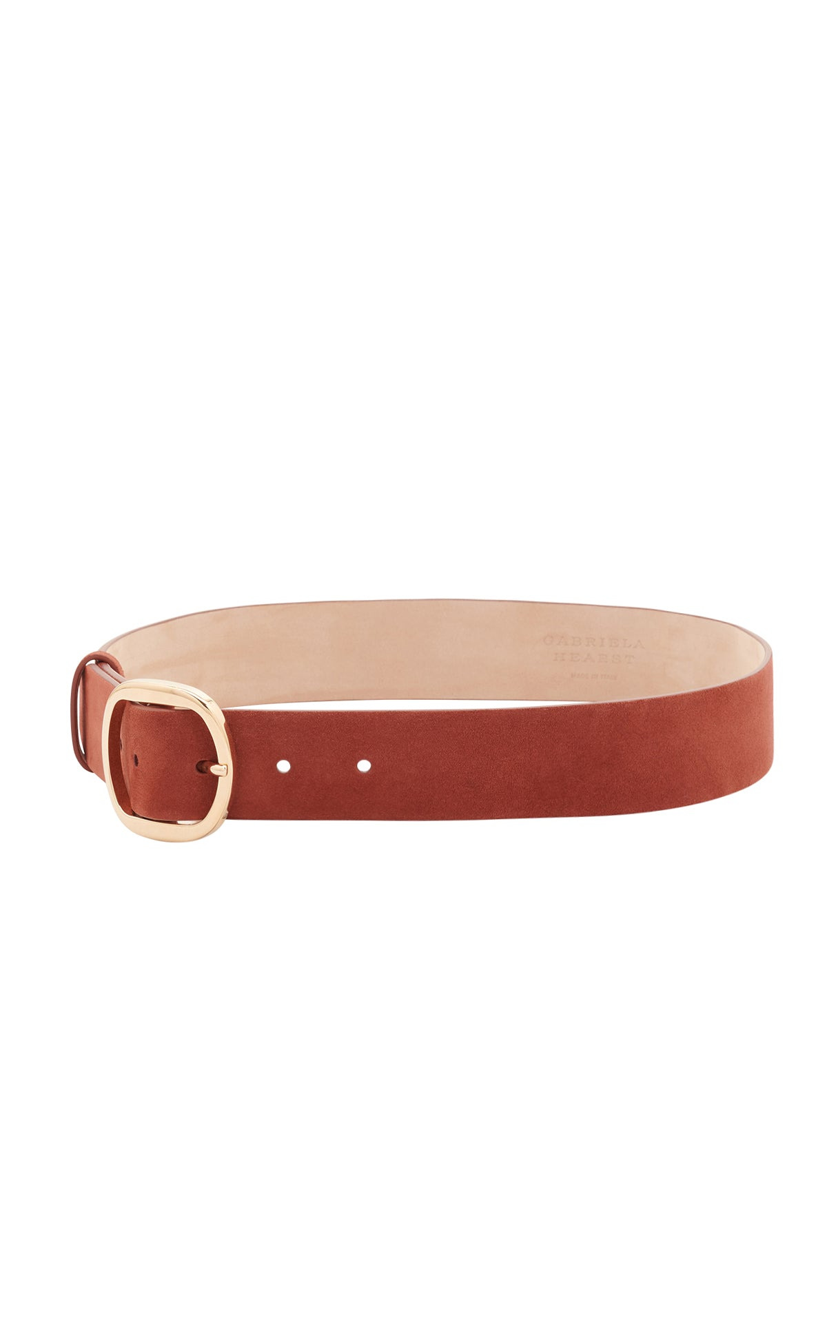 Elster Buckle Belt in Burnt Sienna Suede - 2