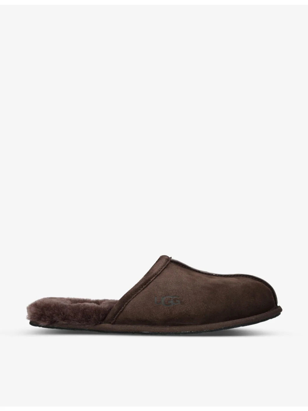 Scuff logo-embroidered suede and shearling slippers - 1