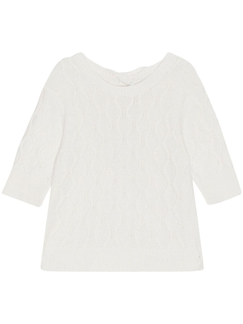 cable-knit organic cotton T-shirt - 1