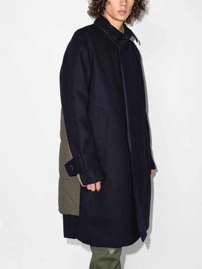 sacai Melton long trench coat outlook