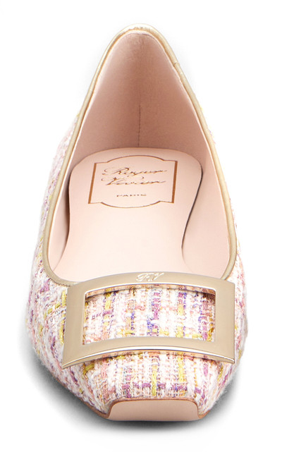 Roger Vivier Gommettine Tweed Piping Flats pink outlook