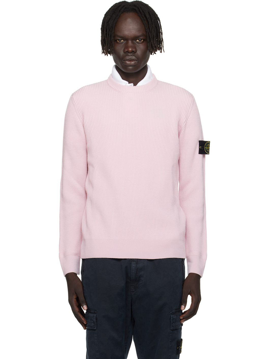 Pink 5100053 Full Rib RWS Wool Sweater - 1