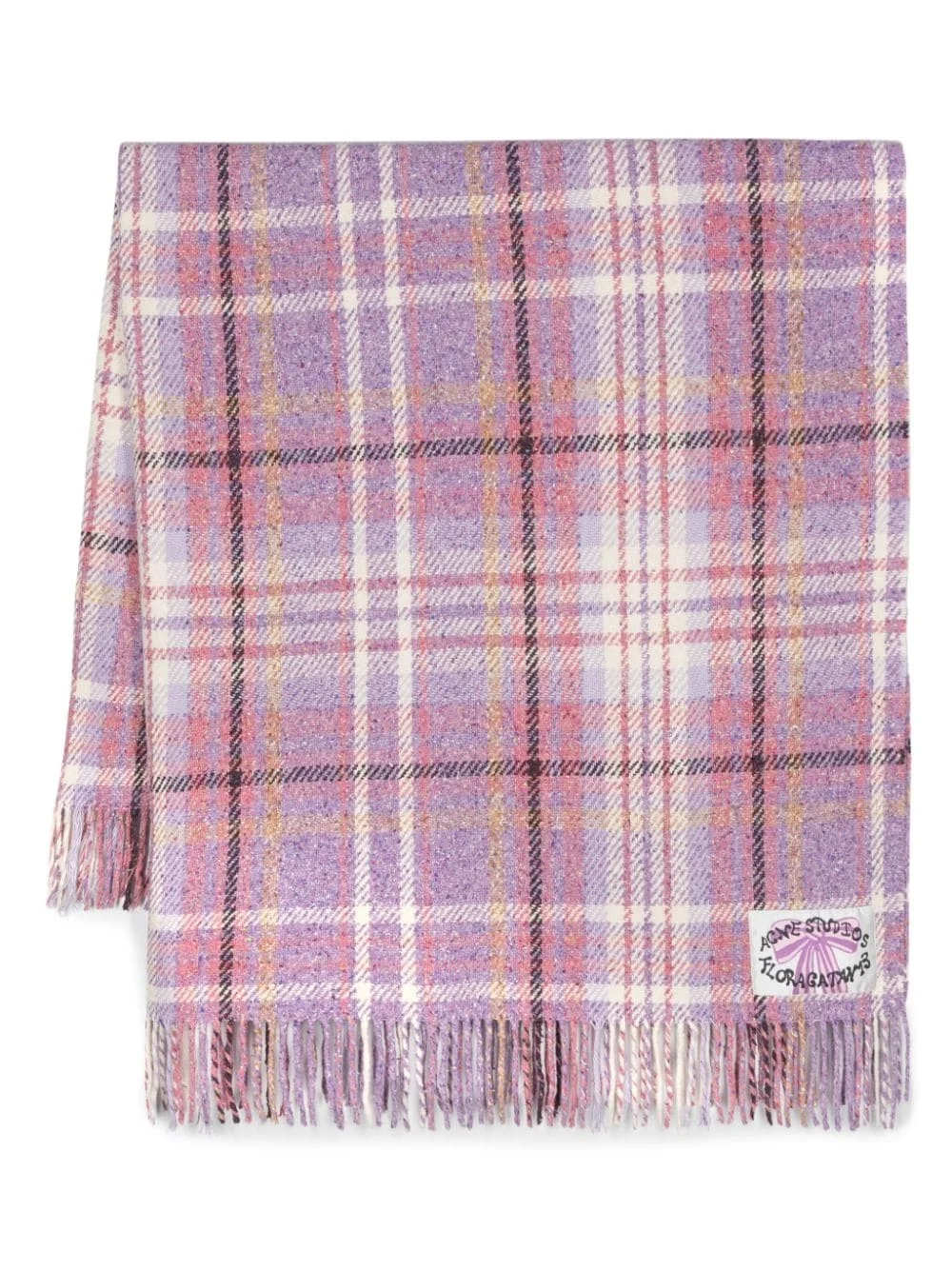 plaid knitted scarf - 1