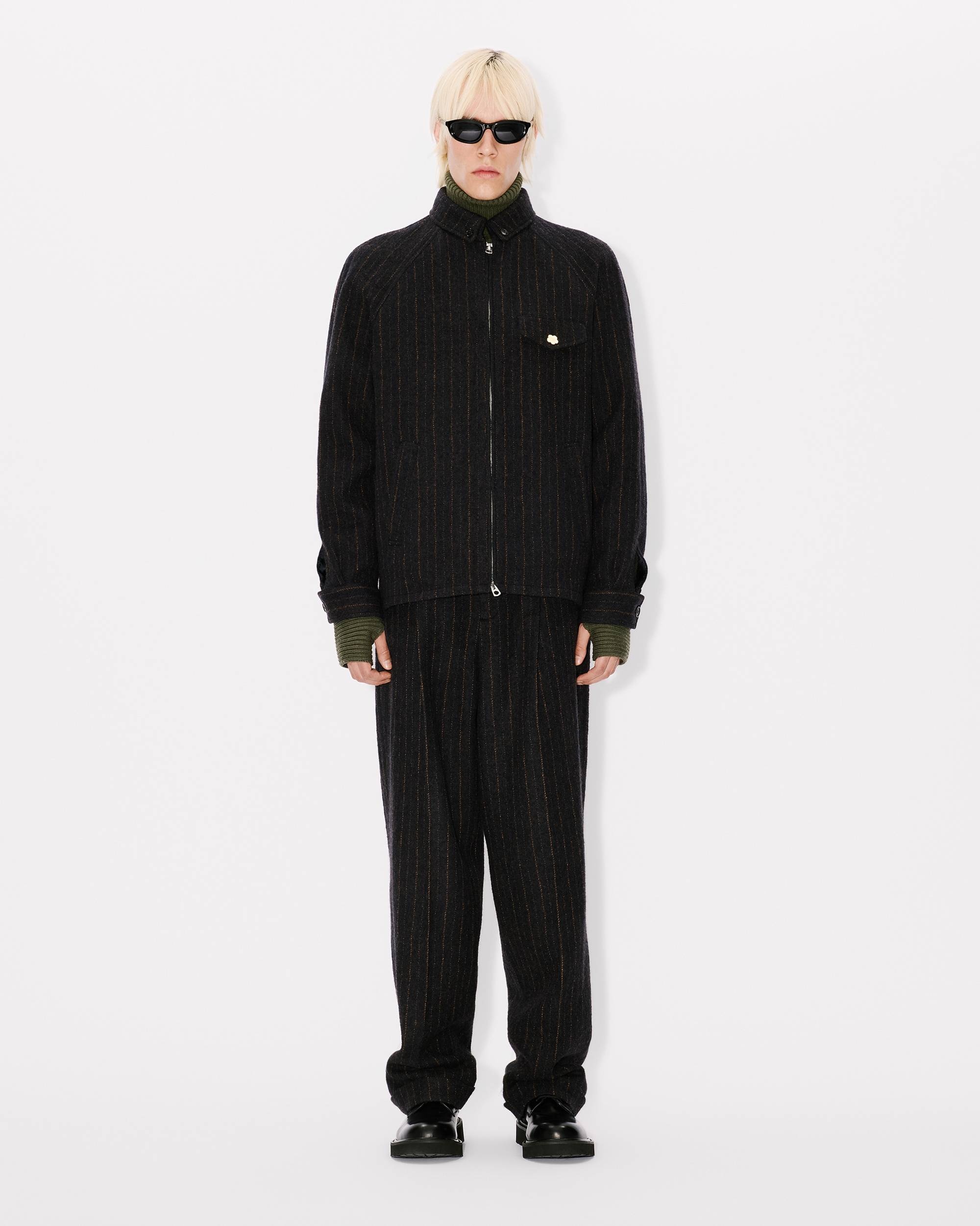 Striped wool blouson in virgin wool - 3