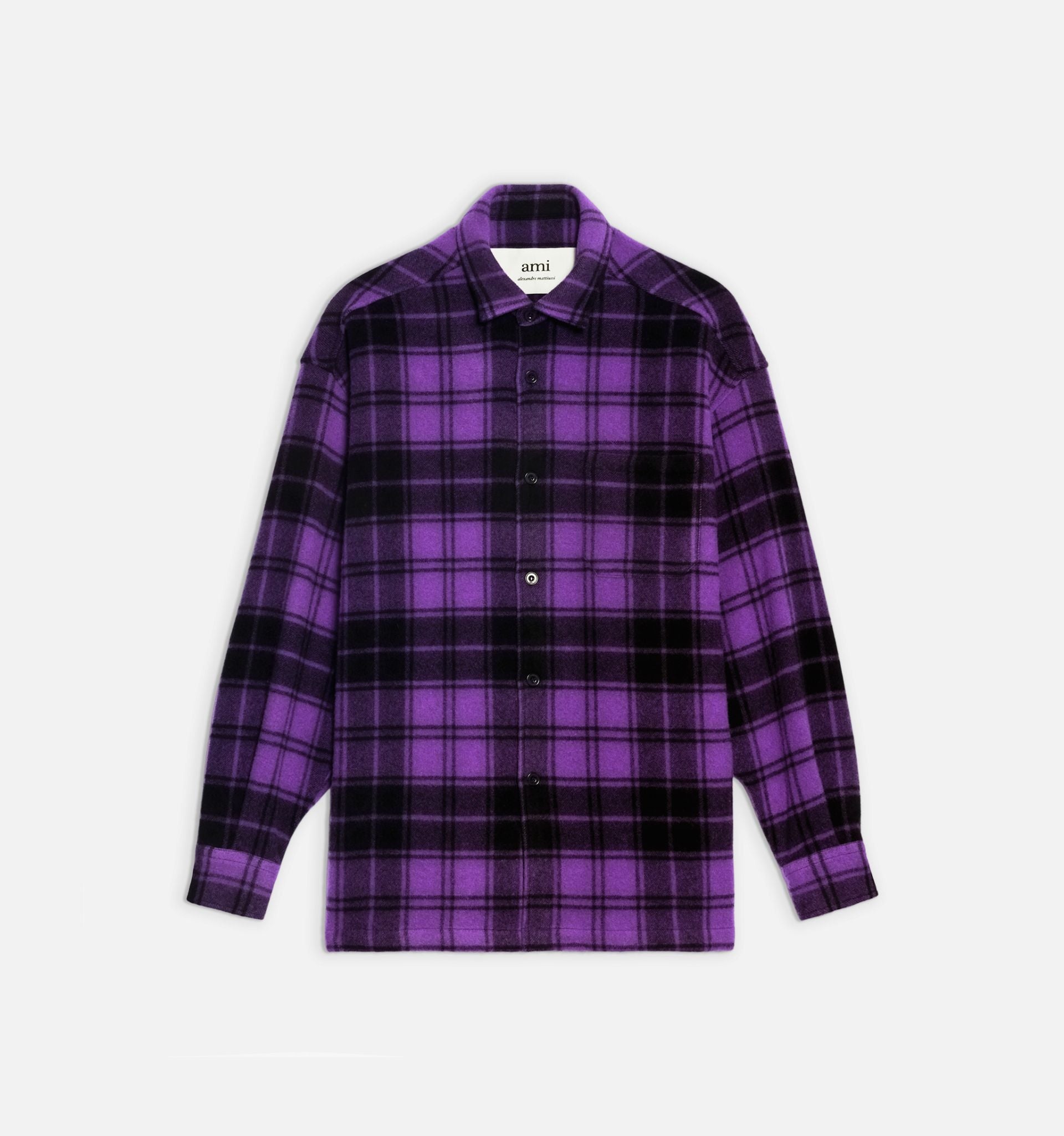 Checked Overshirt With Ami Paris Print - 3