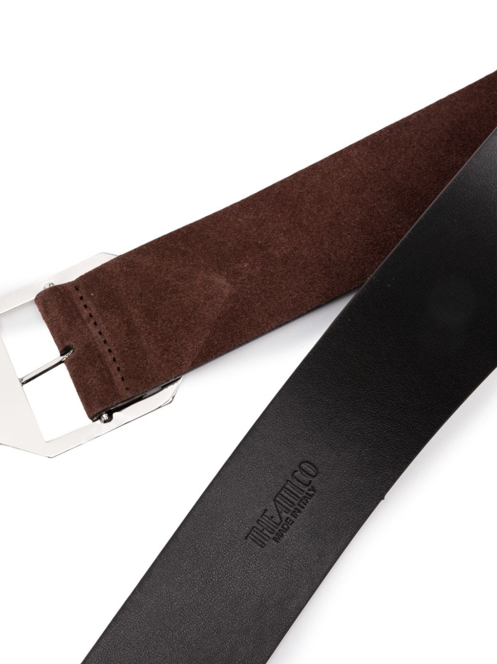 buckle-fastening suede belt - 2