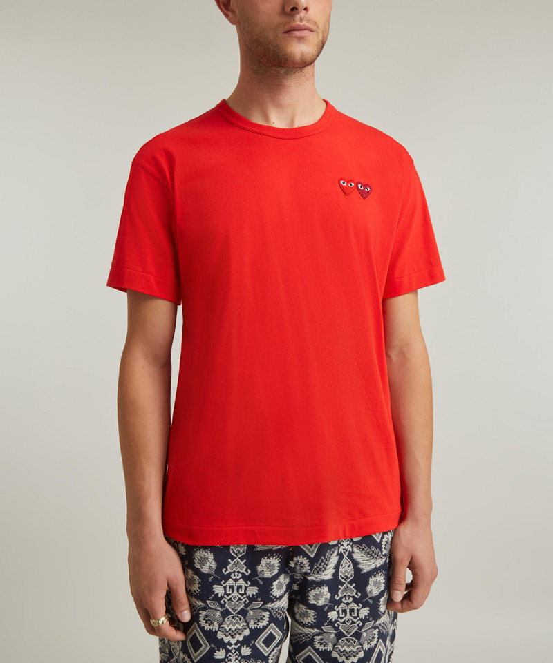 Comme des Garçons PLAY Double Heart Badge T-Shirt outlook
