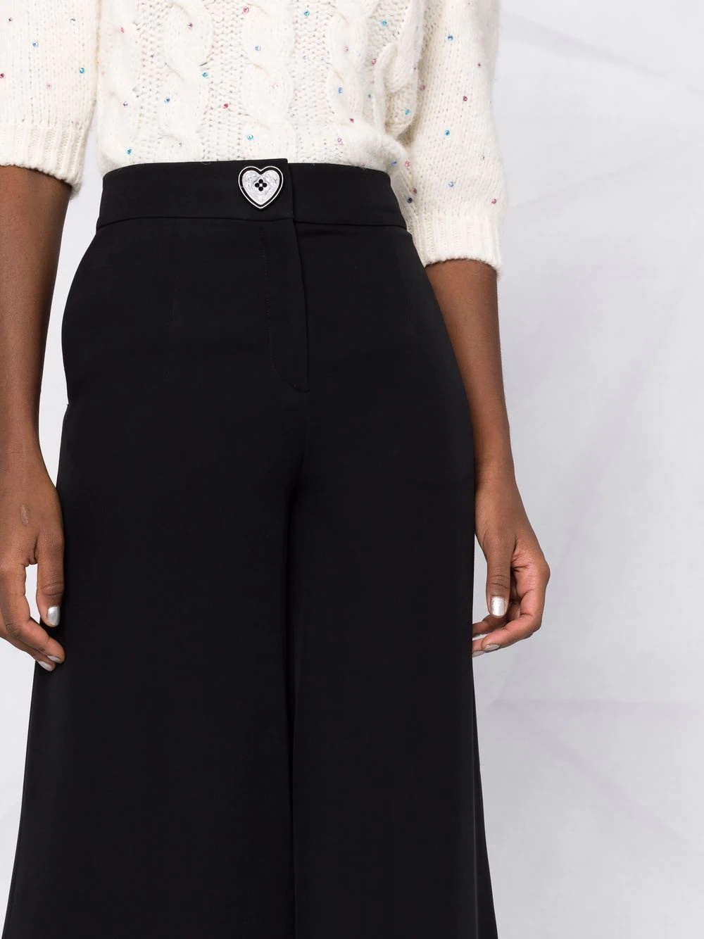 high-waisted flared trousers - 5