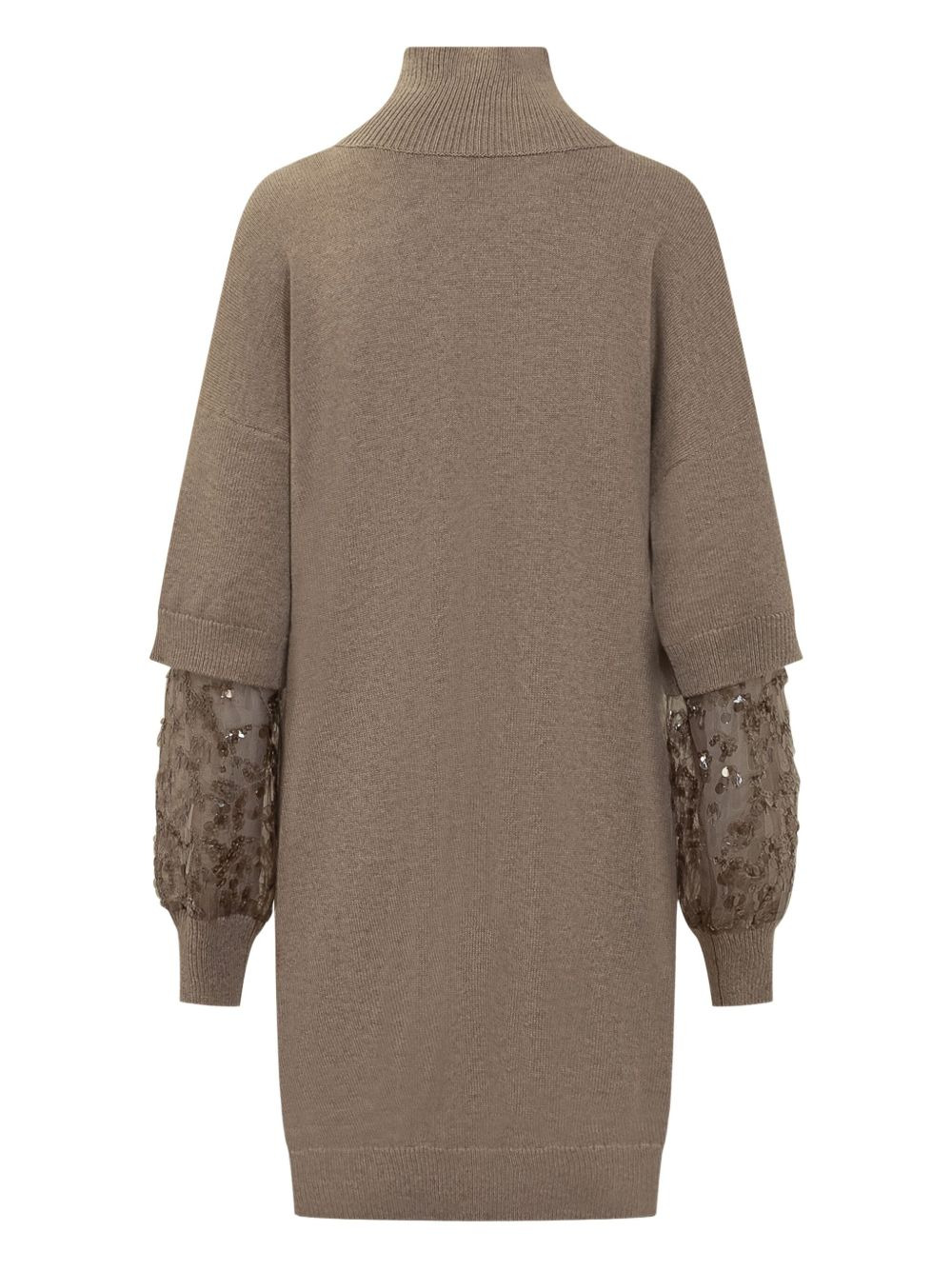 turtleneck sleeve-inserts day dress - 2
