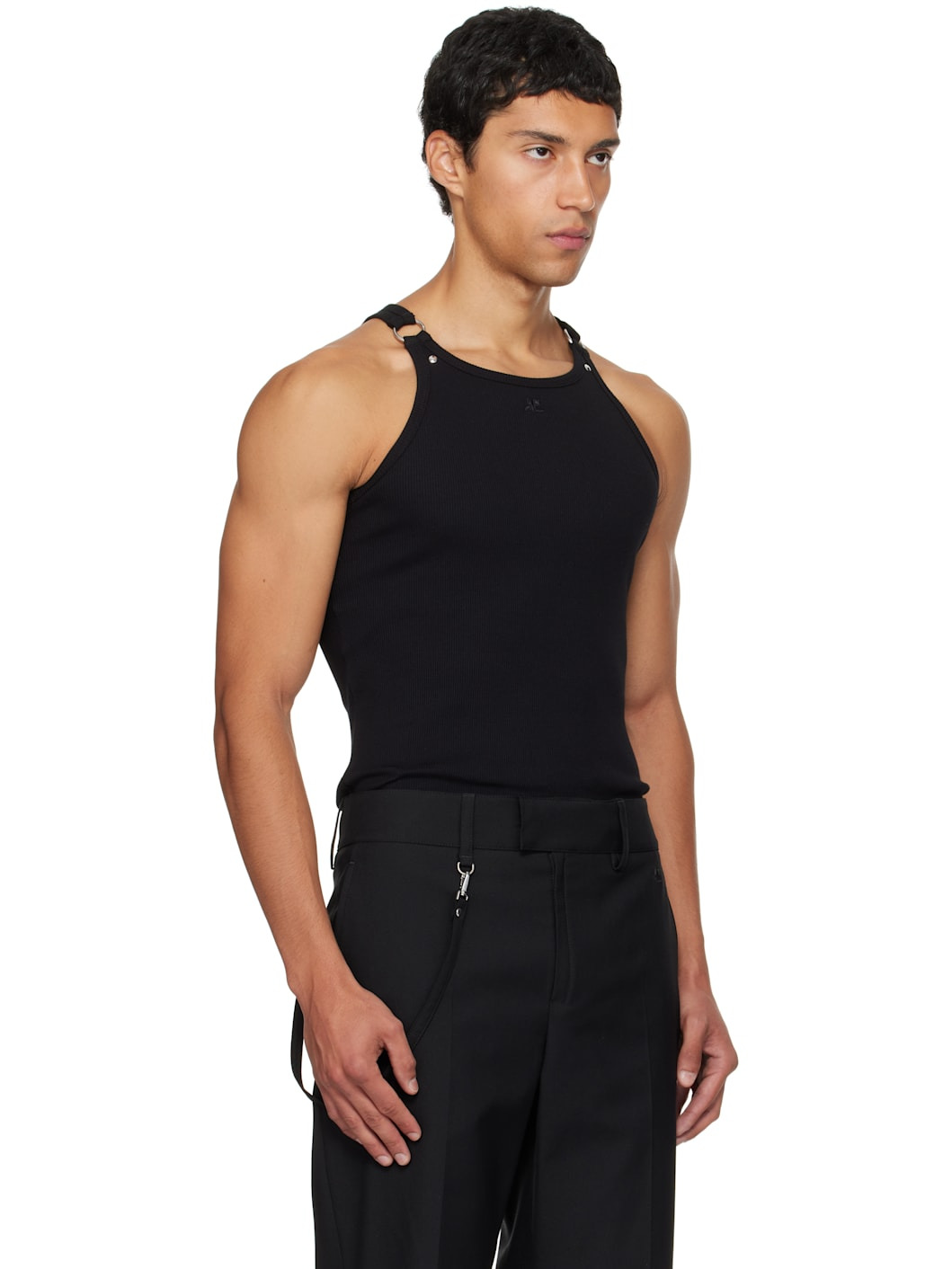 Black Buckle 90's Rib Tank Top - 2