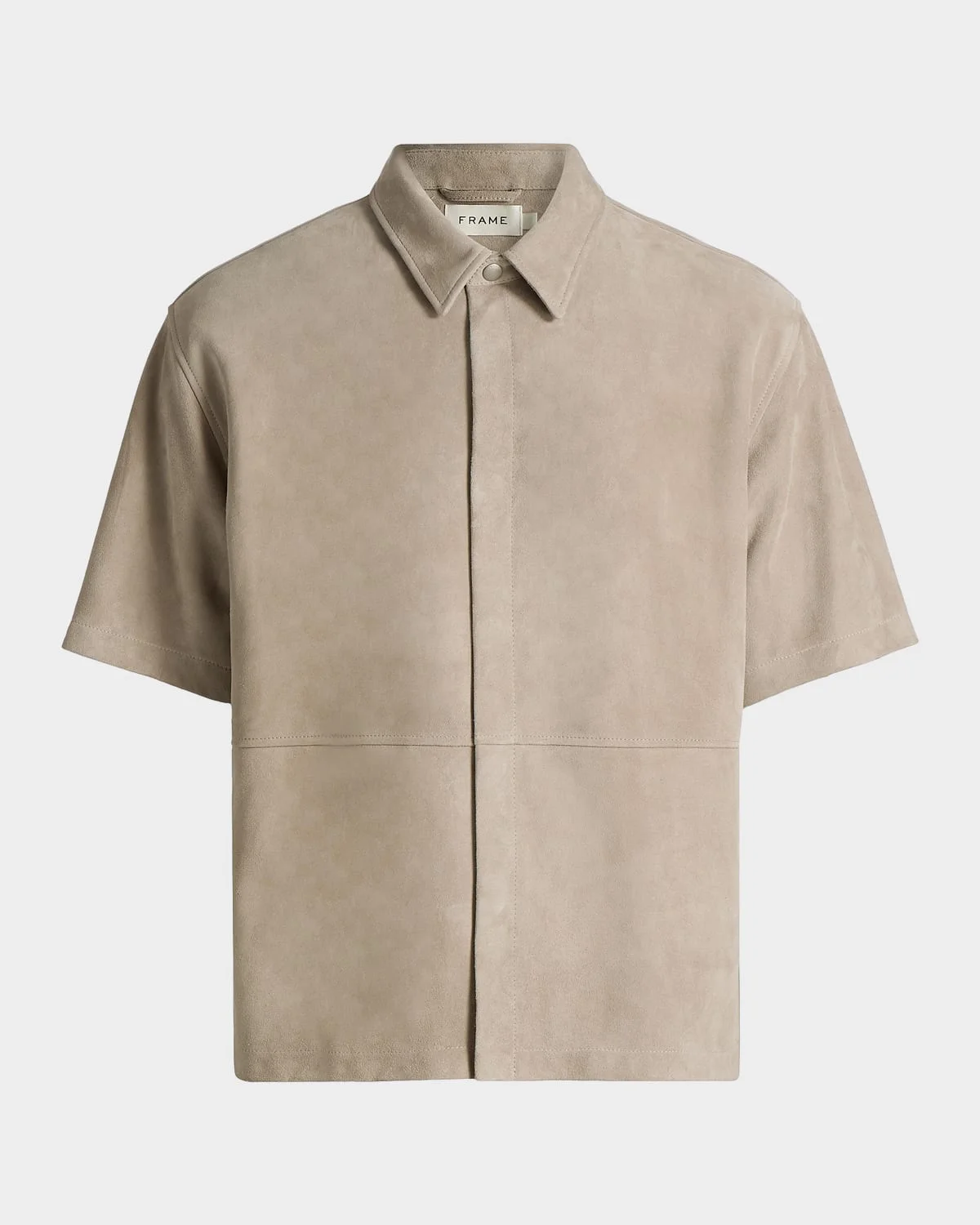 Men's Suede Button-Front Shirt - 1