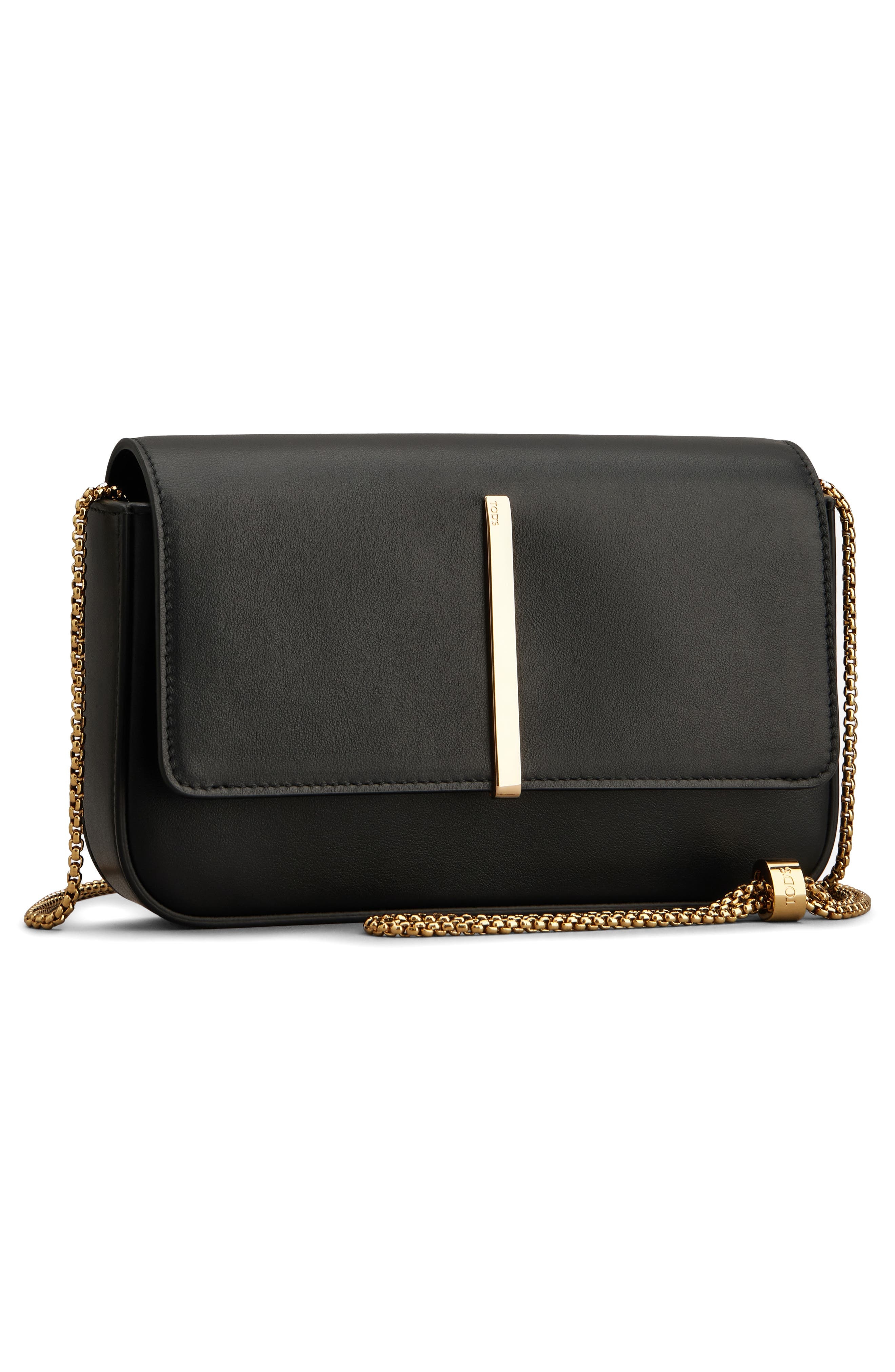Tod's Mini Leather Flap Bag in Nero at Nordstrom - 4