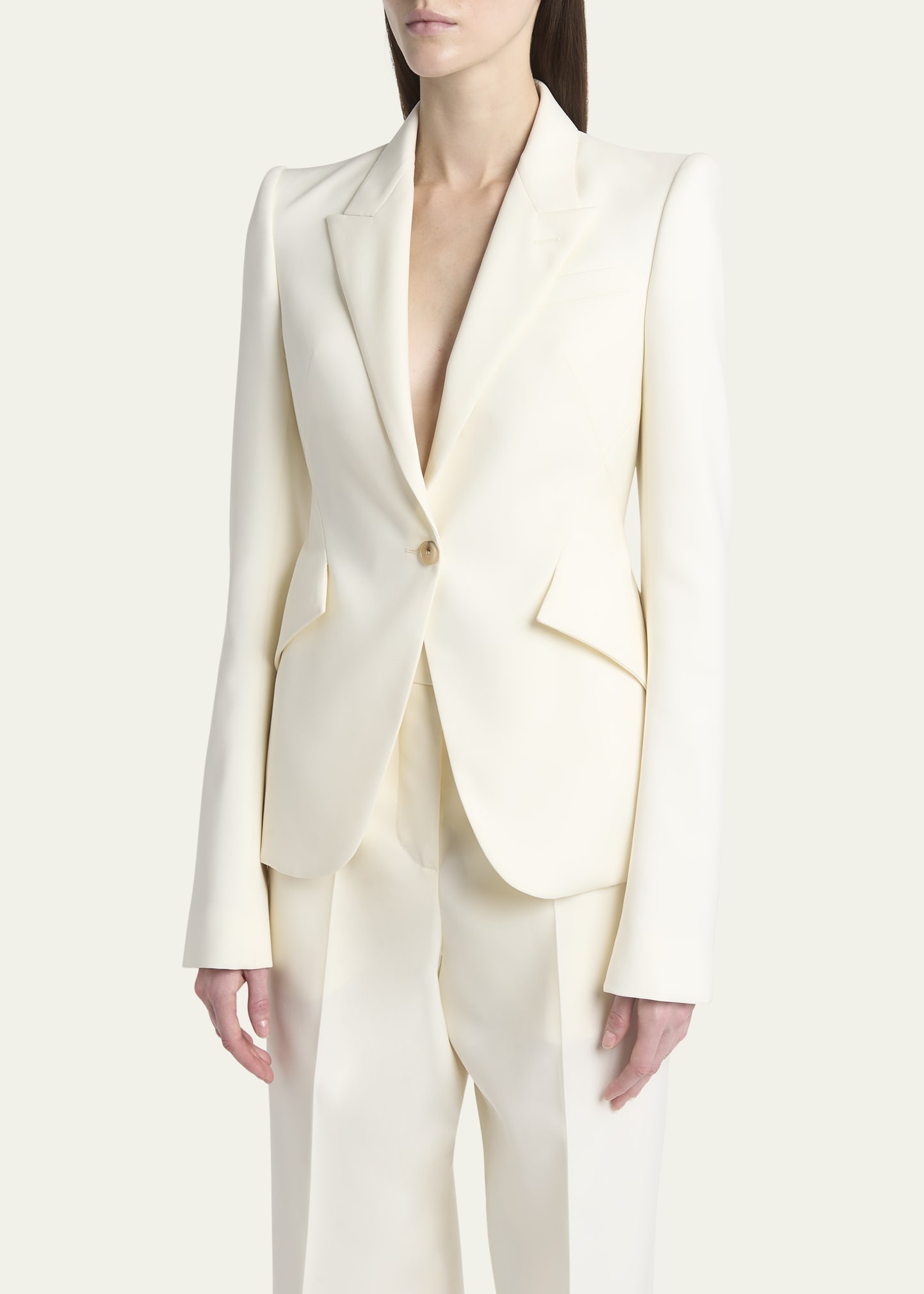 Belted Back Single-Breasted Blazer - 4
