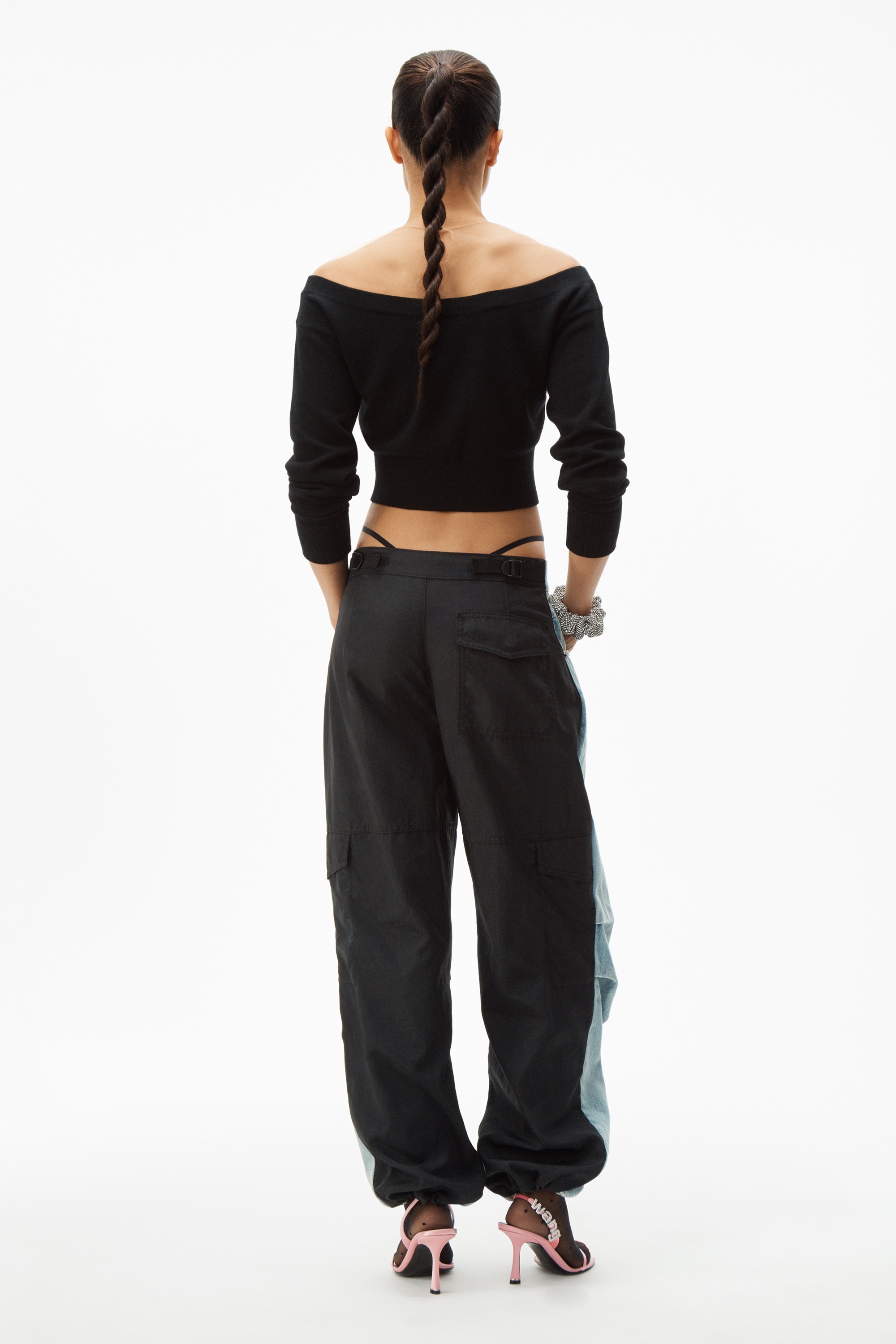 CROPPED SHEER YOKE PULLOVER - 4