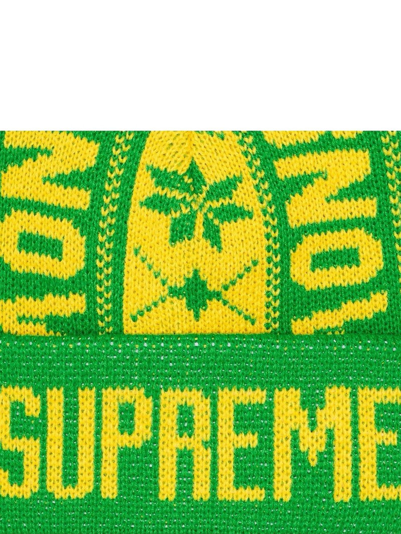 Supreme pompom-detail patterned-jacquard beanie outlook