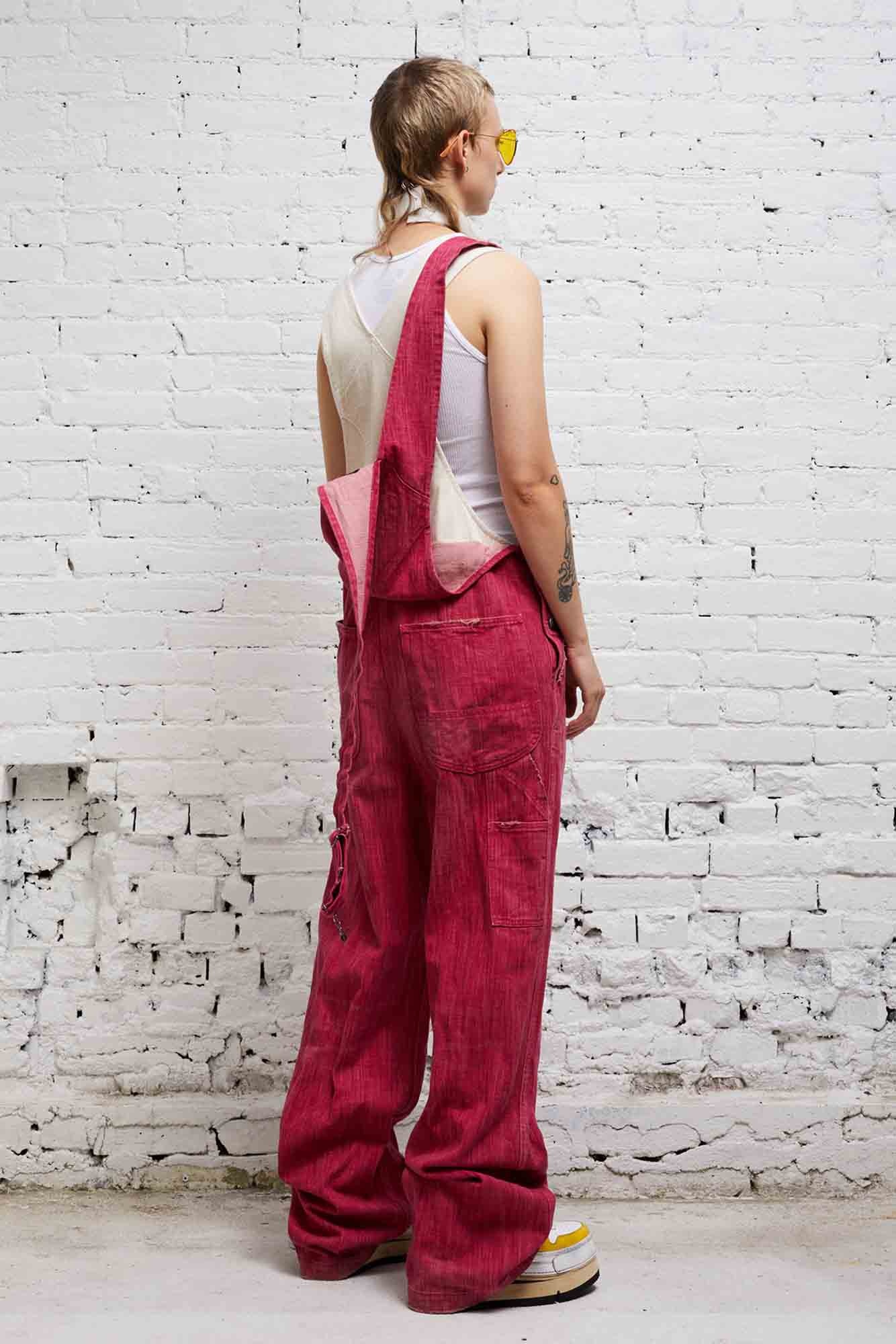 DOUBLE BIB DAMON OVERALL - VINTAGE PINK - 4