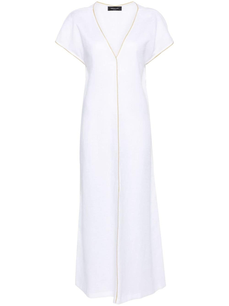 Monili-chain linen maxi dress 1