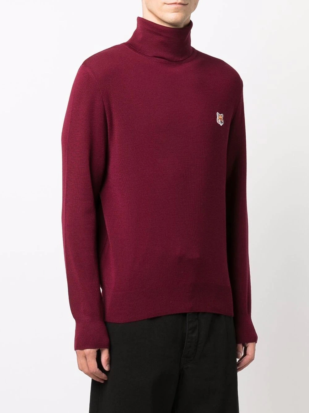 logo-patch roll-neck jumper - 3