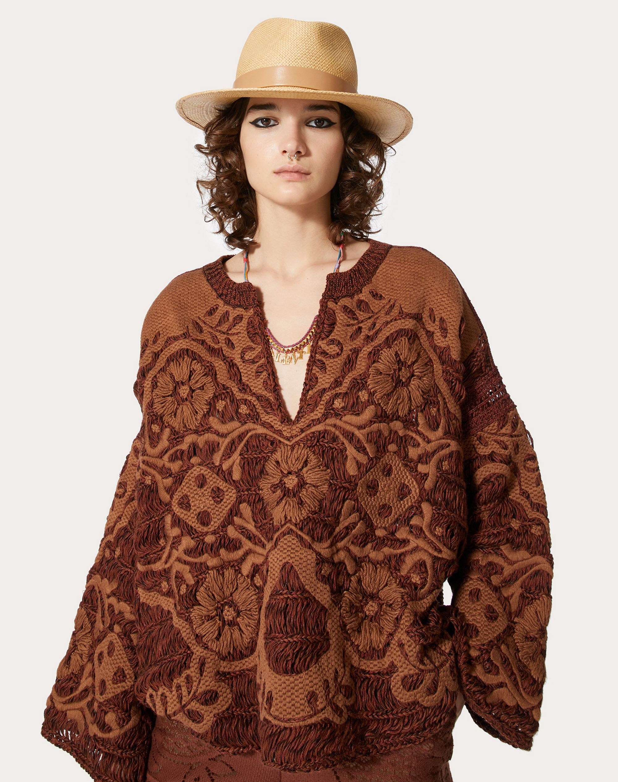EMBROIDERED COTTON WOOL SWEATER - 5