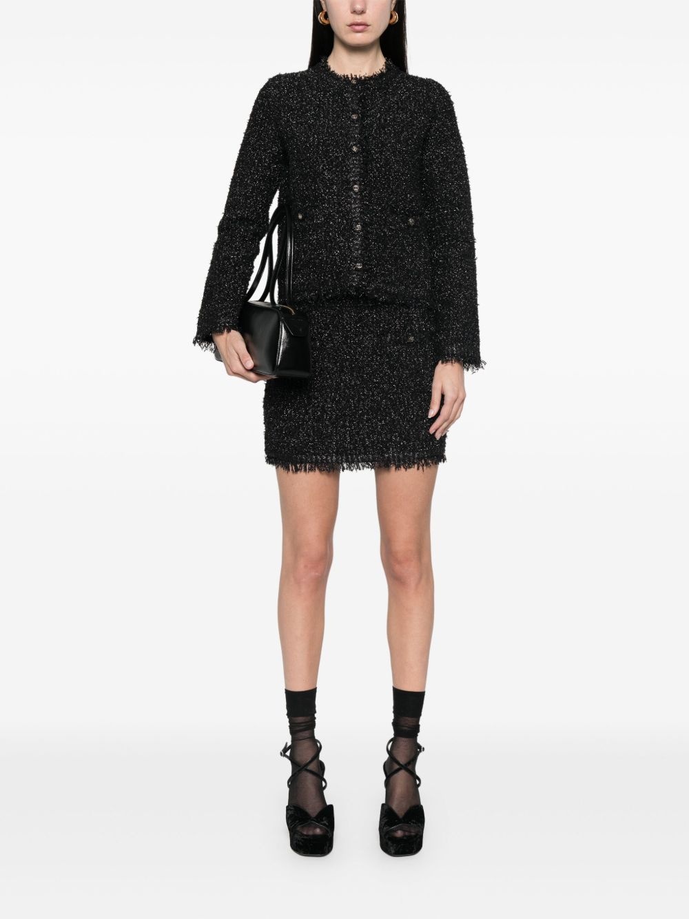 lamé mini skirt - 2