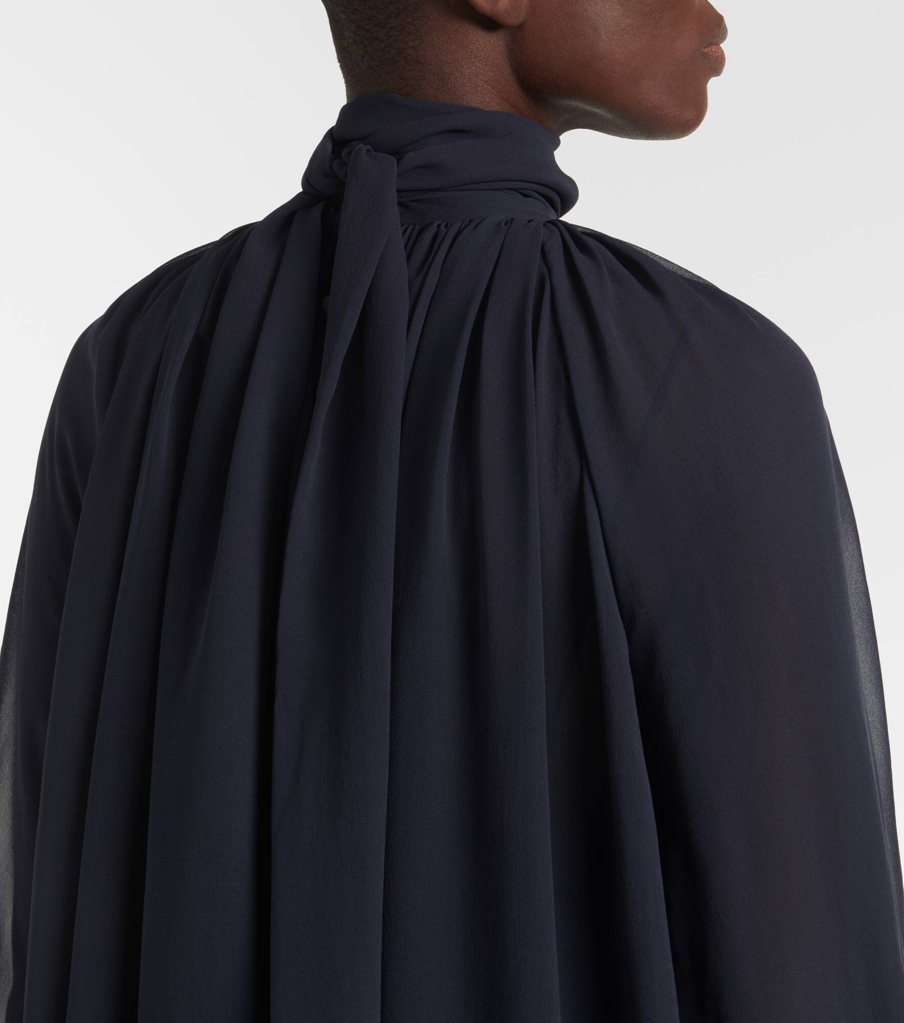 Gathered silk georgette maxi dress - 5