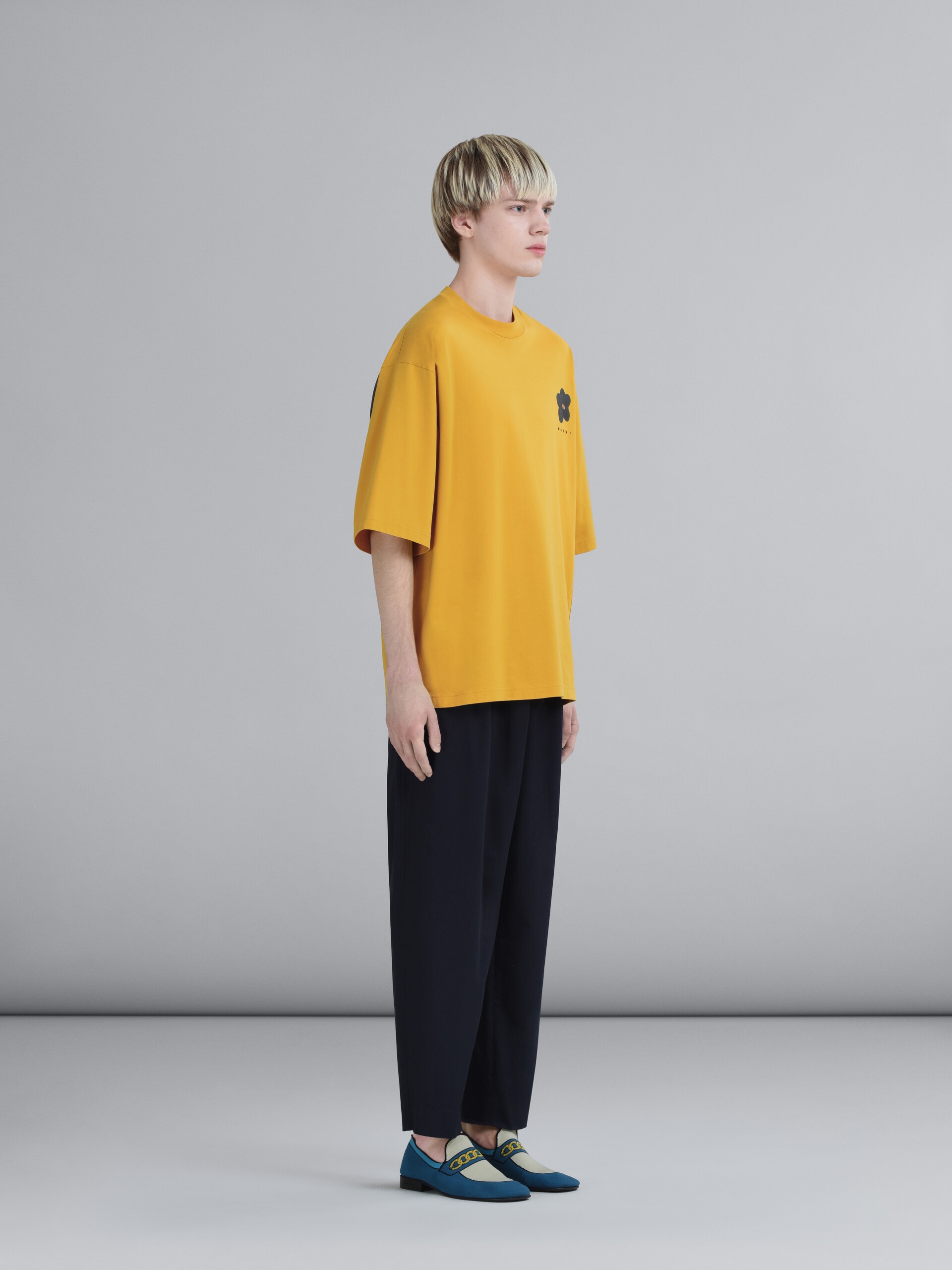 BLUE COTTON GABARDINE PANTS - 5