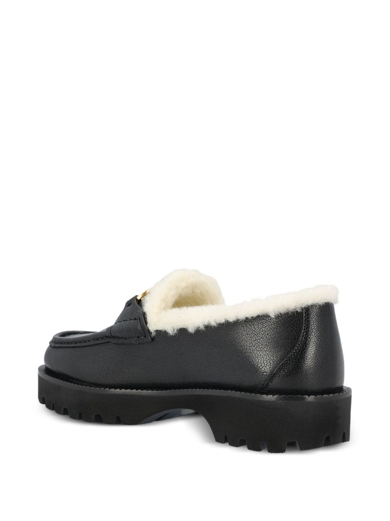 Valentino logo leather loafers outlook