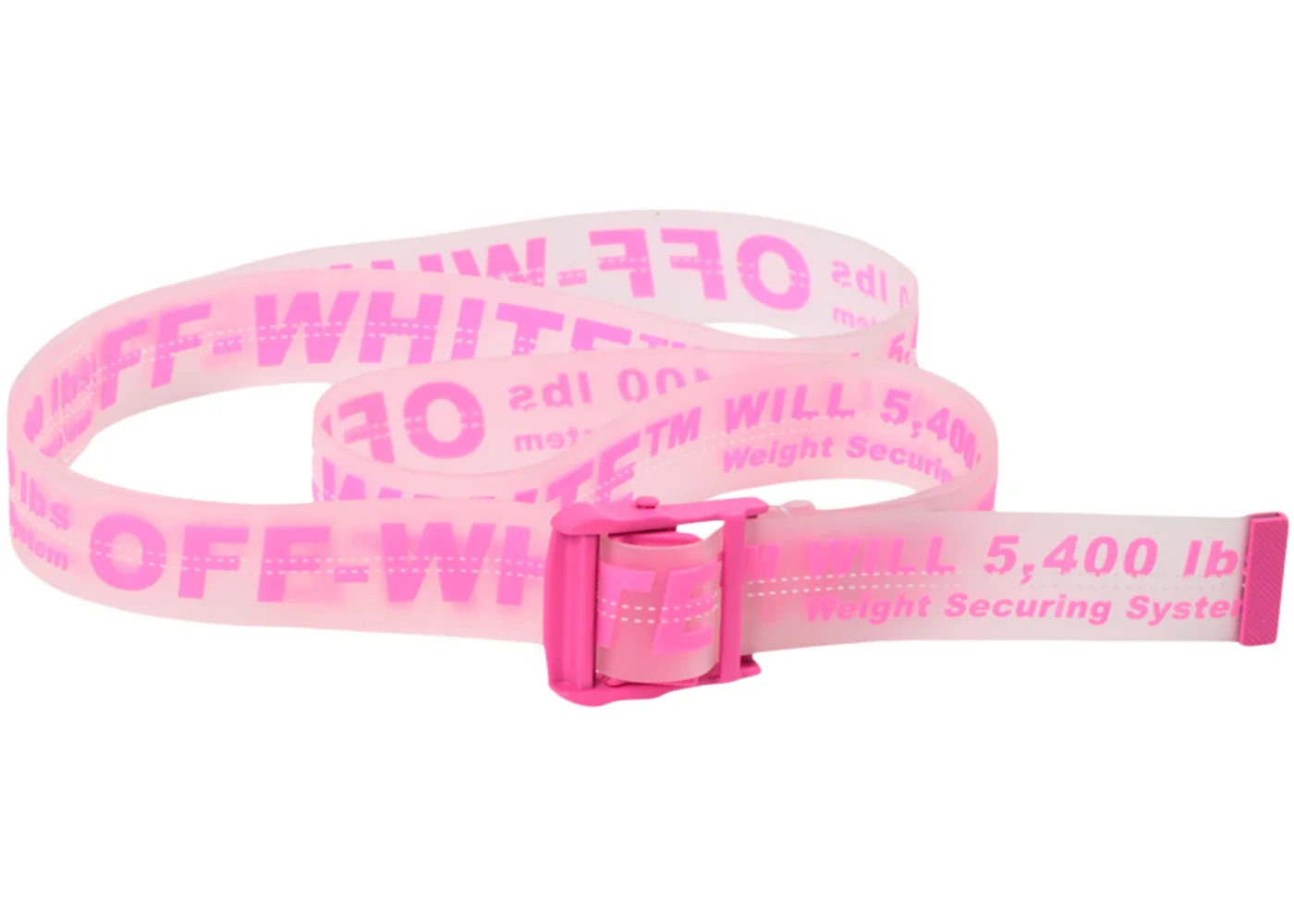 OFF-WHITE Rubber Industrial Belt (SS19) Transparent Fuchsia - 1