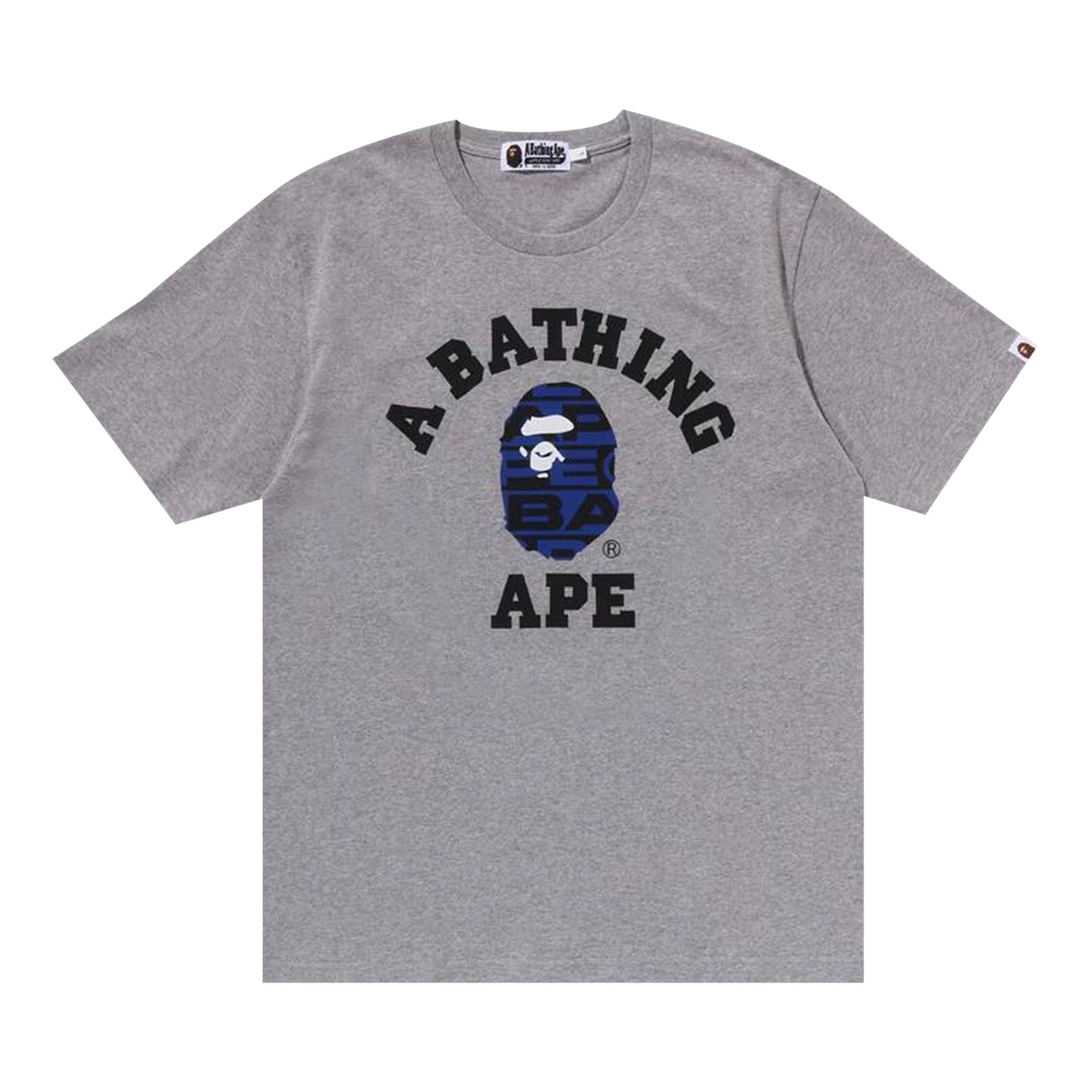 BAPE Lux Sport Pattern College Tee 'Grey' - 1