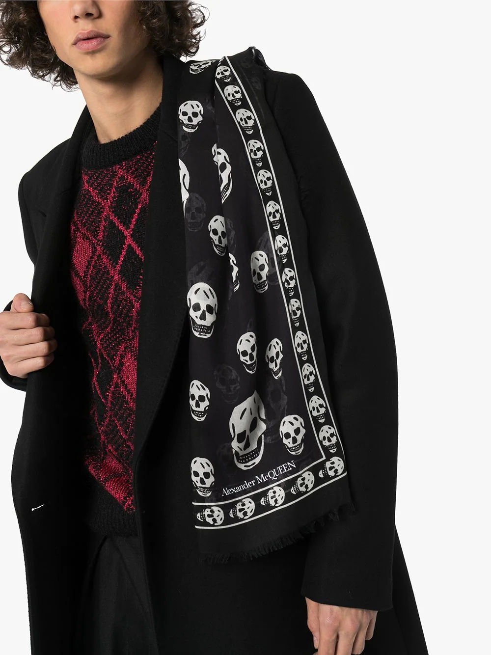 skull print scarf - 2