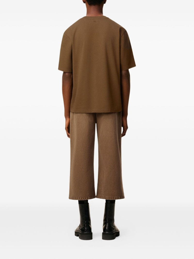 AMI Paris heart-embossed cotton T-shirt outlook