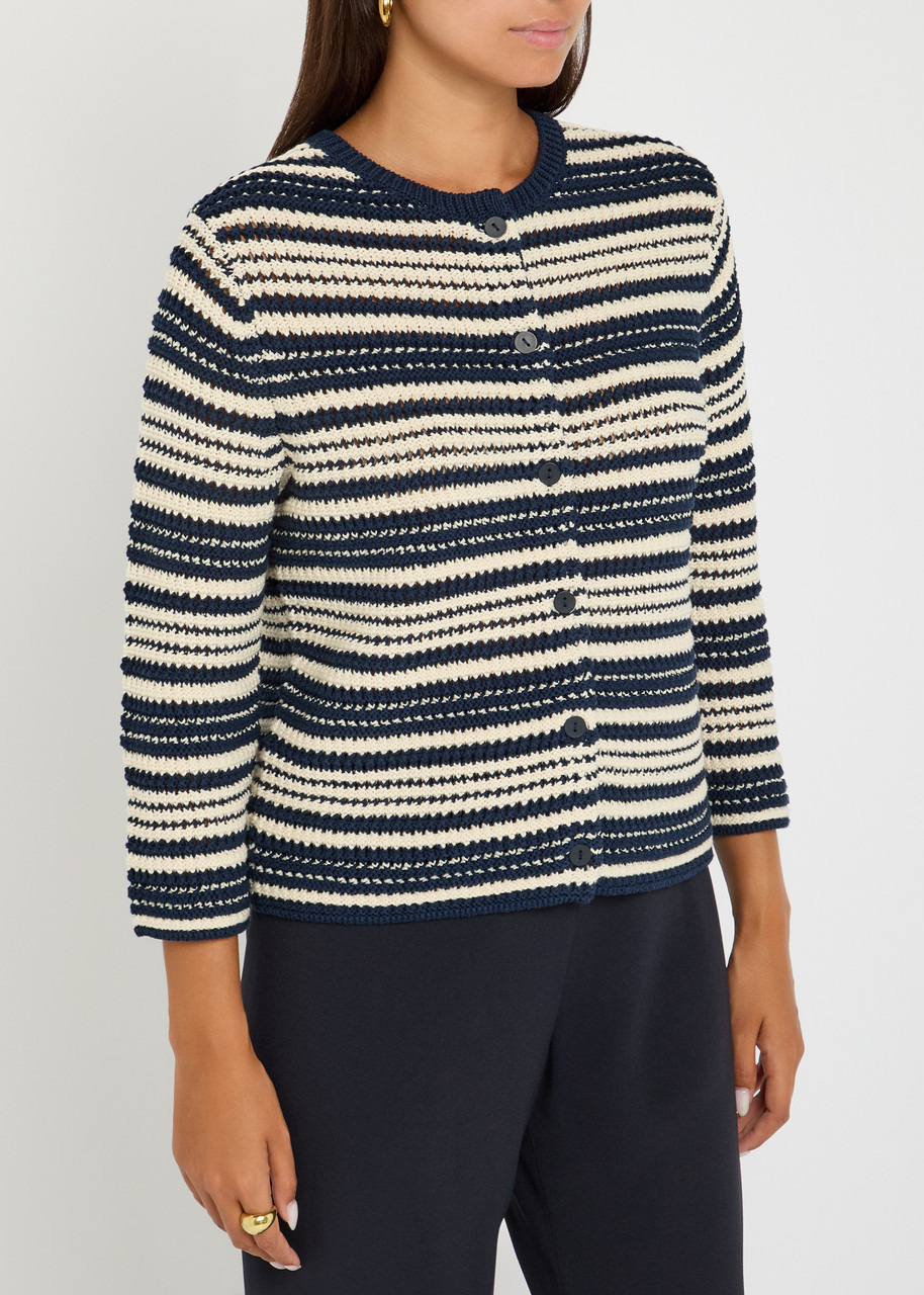 Vince Striped Cotton-knit Cardigan - 2