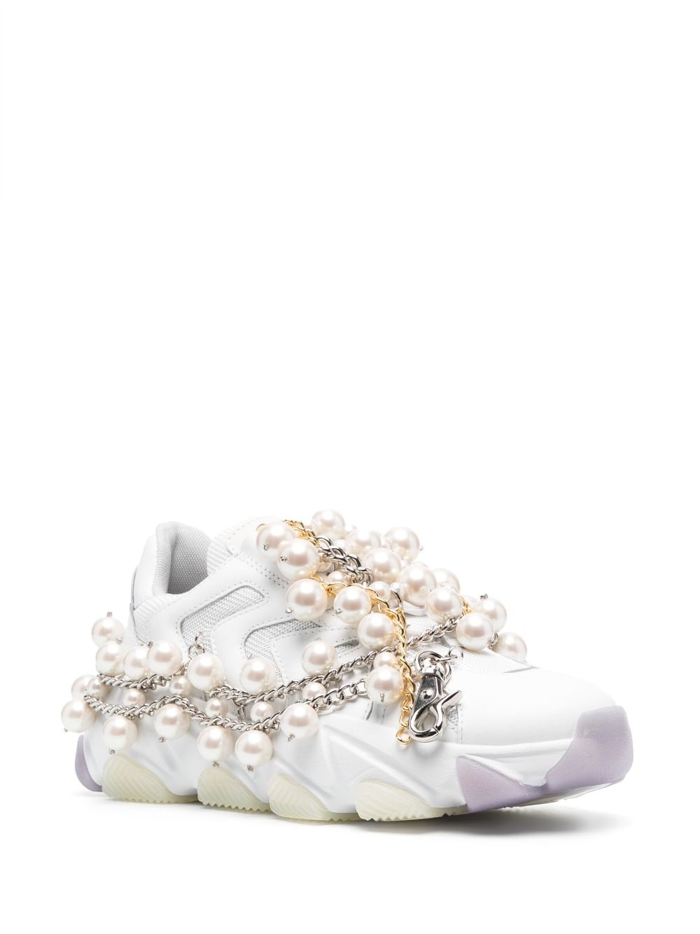 x Comme des Garcon pearled leather sneakers - 2