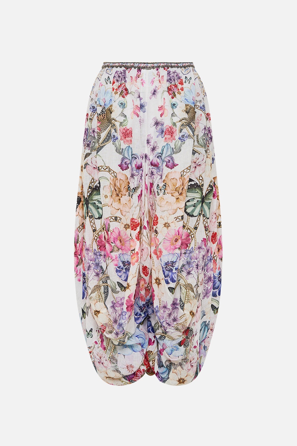 PANELLED HAREM PANT WITH TIE WAIST - 7
