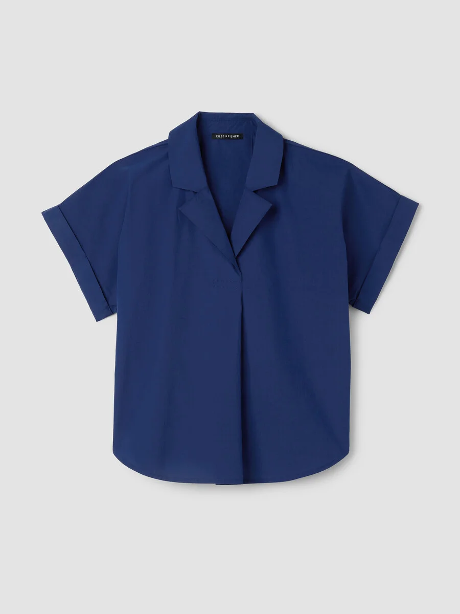 Organic Cotton Poplin Notch Collar Shirt - 1