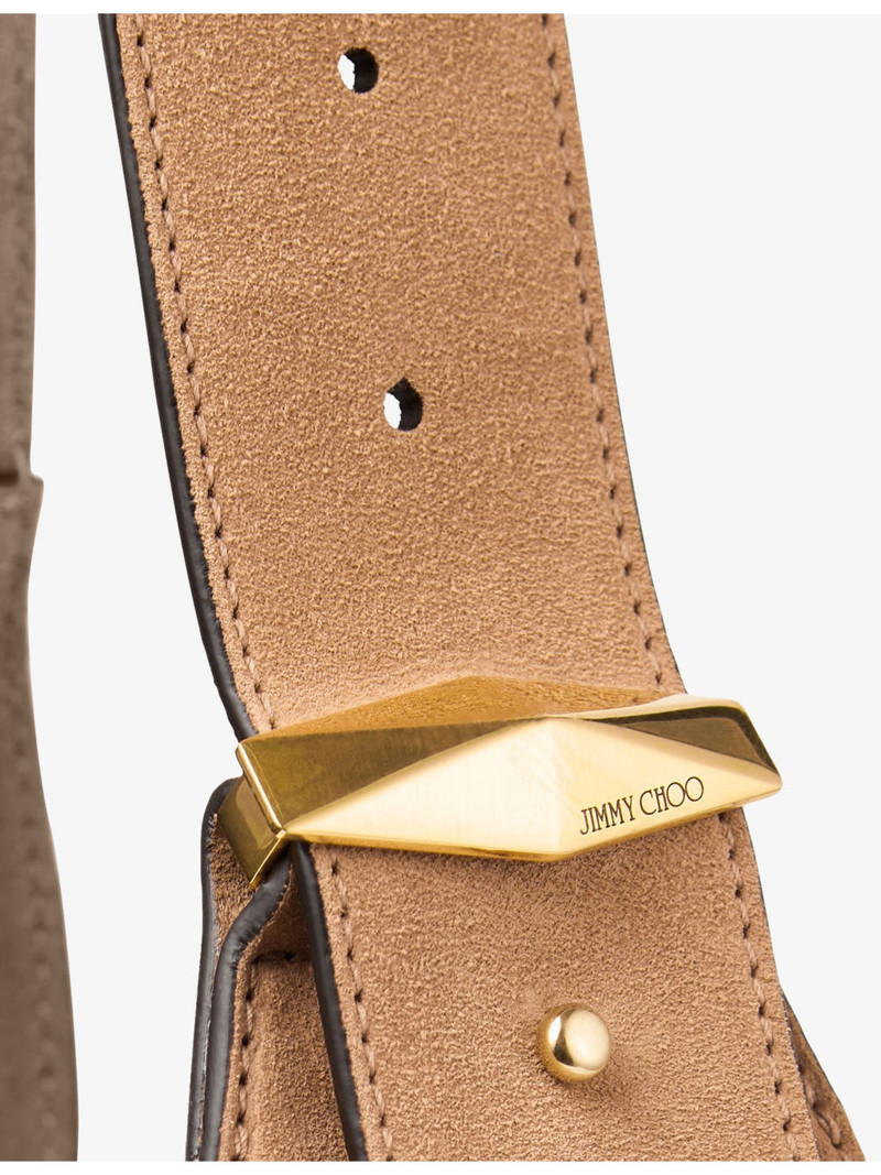 JIMMY CHOO Diamond Medium Suede Hobo Bag outlook