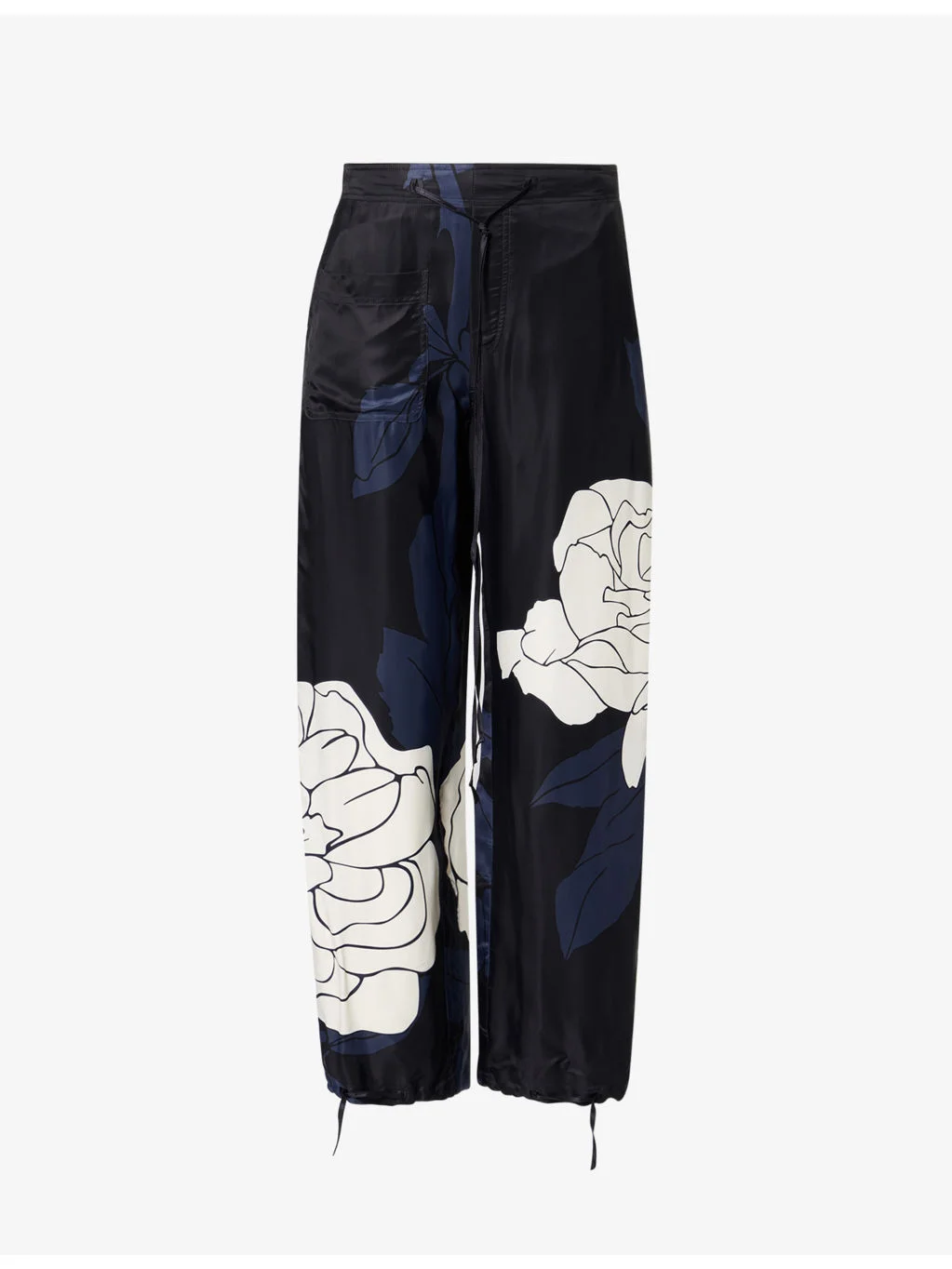 Floral-Motif Woven Cargo Trousers - 1