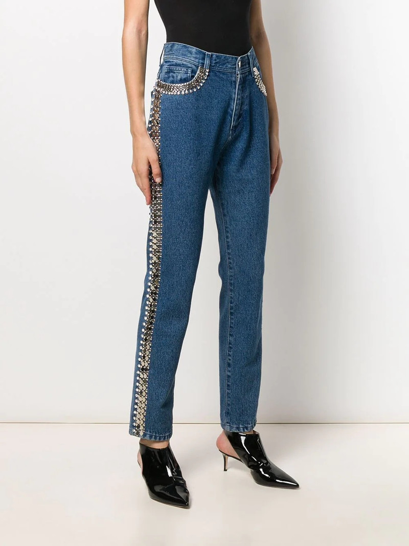 embellished side-stripe jeans 3