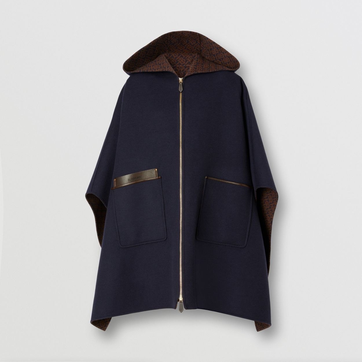 Wool Cashmere Oversized Hooded Cape - 1