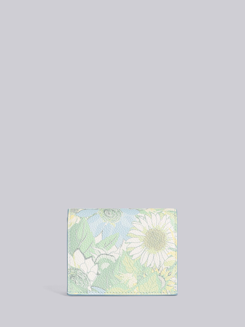 PEBBLE GRAIN LEATHER FLOWER DOUBLE CARD HOLDER 4