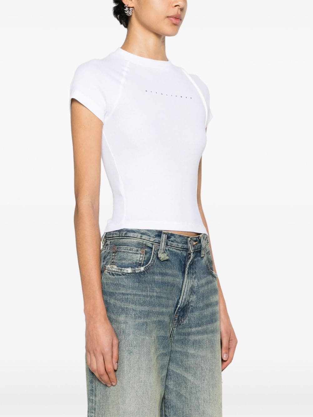 deconstructed ribbed T-shirt - 3