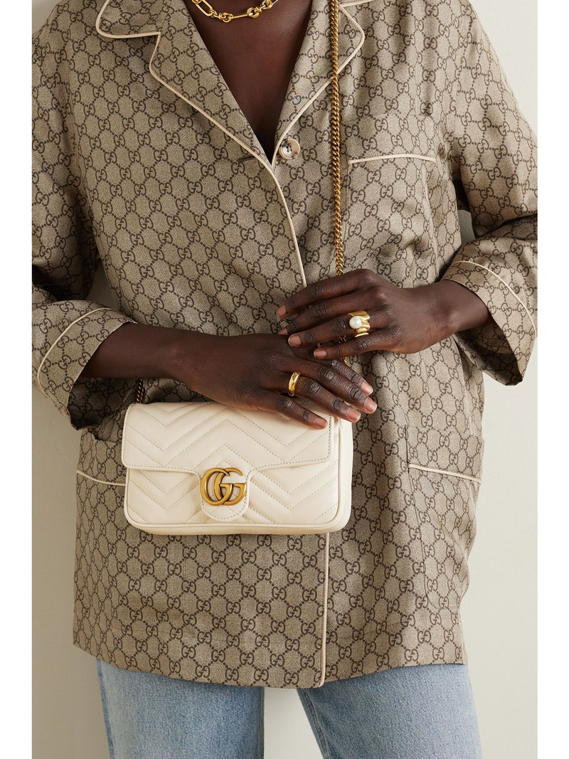 GUCCI GG Marmont 2.0 matelassé leather shoulder bag White outlook