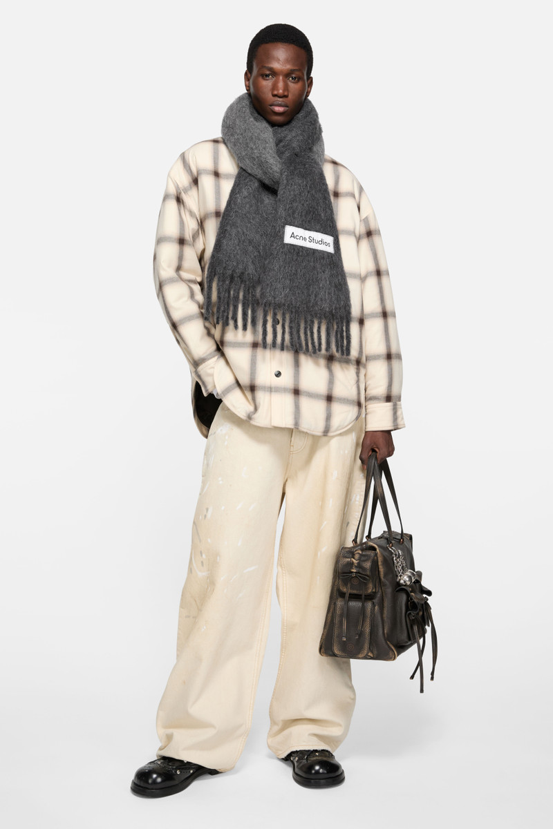 Acne Studios Wool fringe scarf - Dark grey outlook