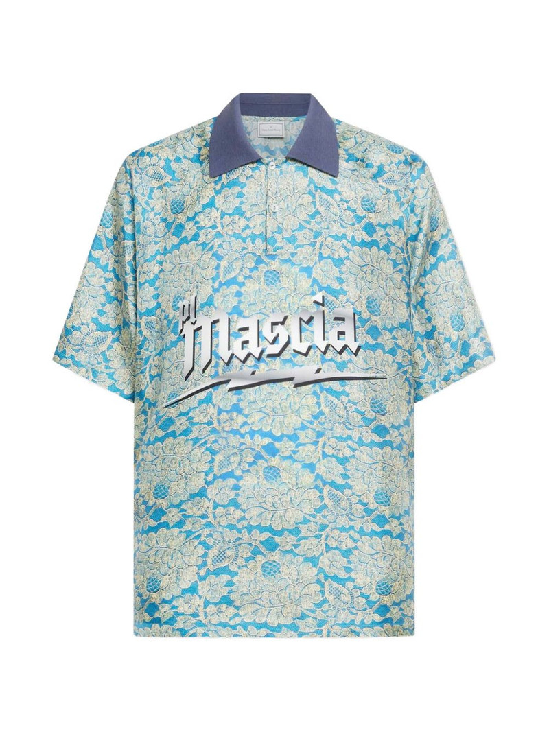 Aloe floral aloe silk polo shirt 1