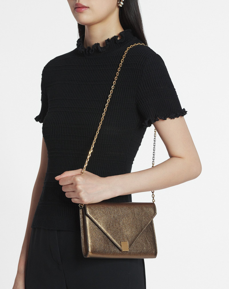 Lanvin CONCERTO ARPÈGE WALLET BAG IN METALLIC GRAINED LEATHER outlook