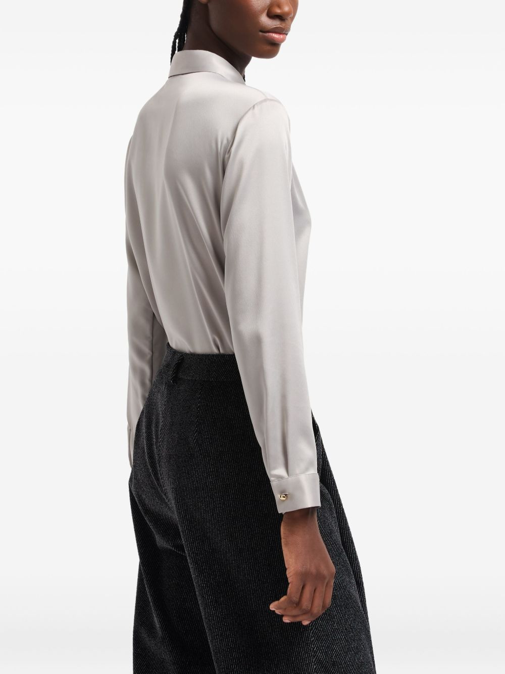 satin long-sleeve shirt - 3
