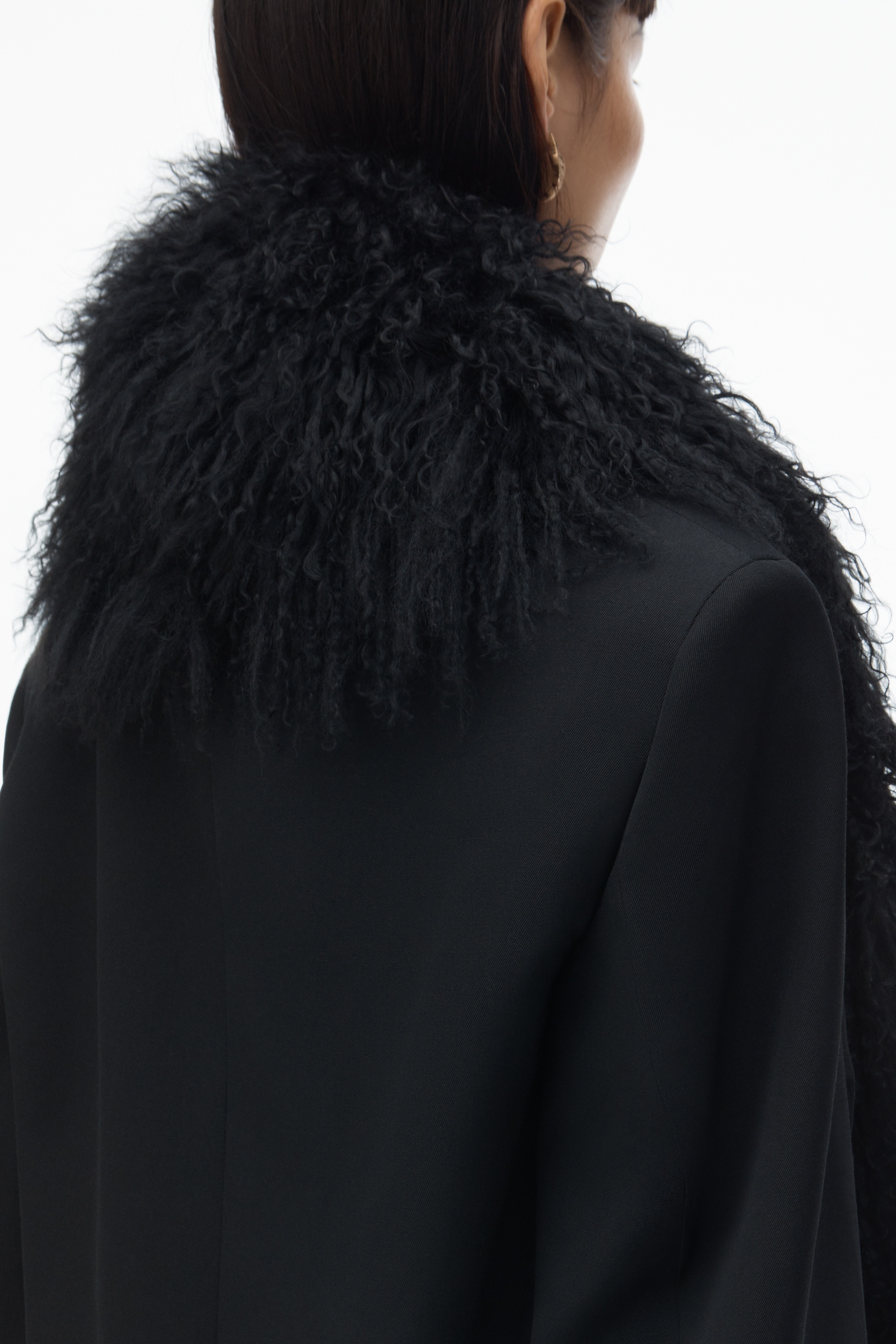 Cropped Blazer with Mongolian Fur - 6